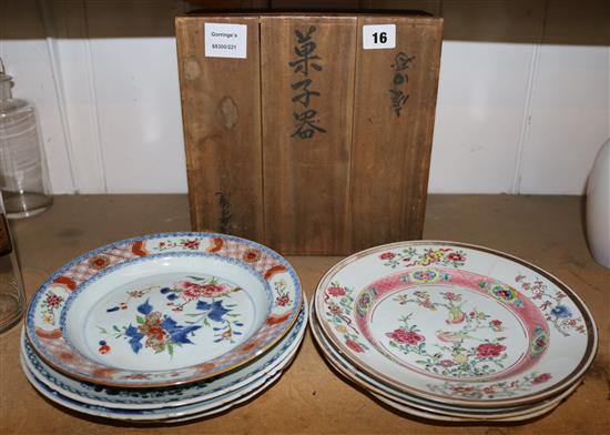 A box of Chinese export plates
